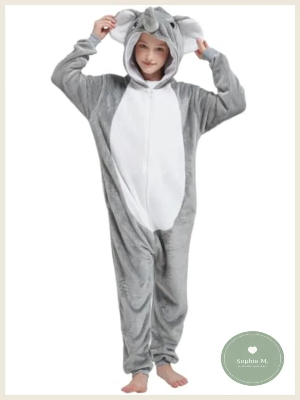 Elephant Onesie Kids Costume One Piece Pajamas Halloween